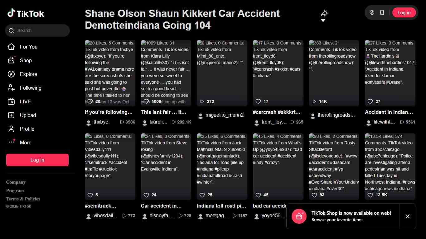 Shane Olson Shaun Kikkert Car Accident Demotteindiana Going 104 | TikTok