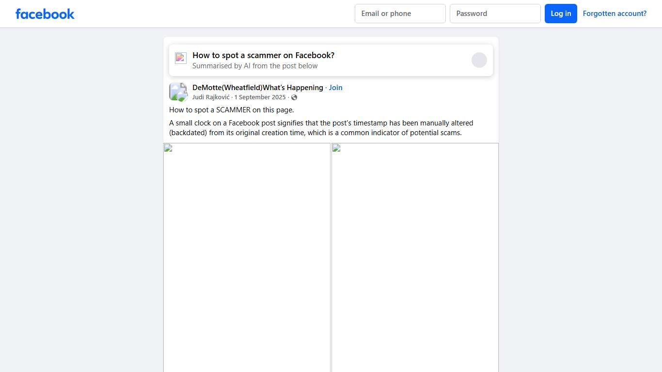 DeMotte(Wheatfield)What’s Happening | How to spot a SCAMMER on this page | Facebook